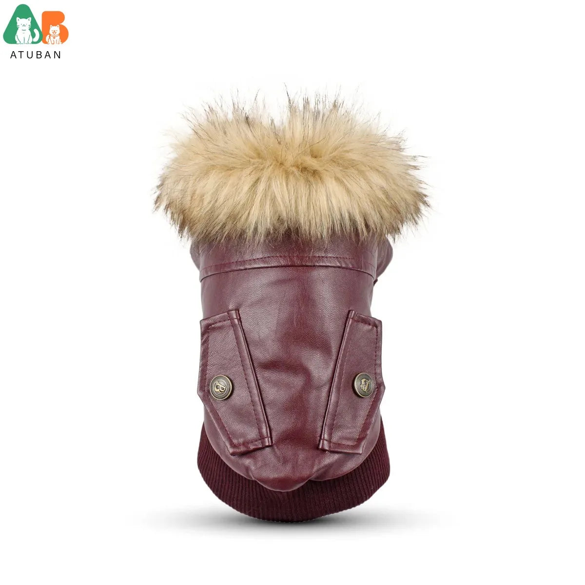 ATUBAN Leather Dog Coats Waterproof Dog Winter Coat Puppy Jackets for Small to Medium Dogs clothes for pets dog clothes winter