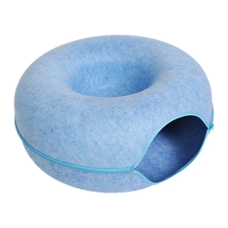 Donut Cat Bed/Tunnel, Natural Felt