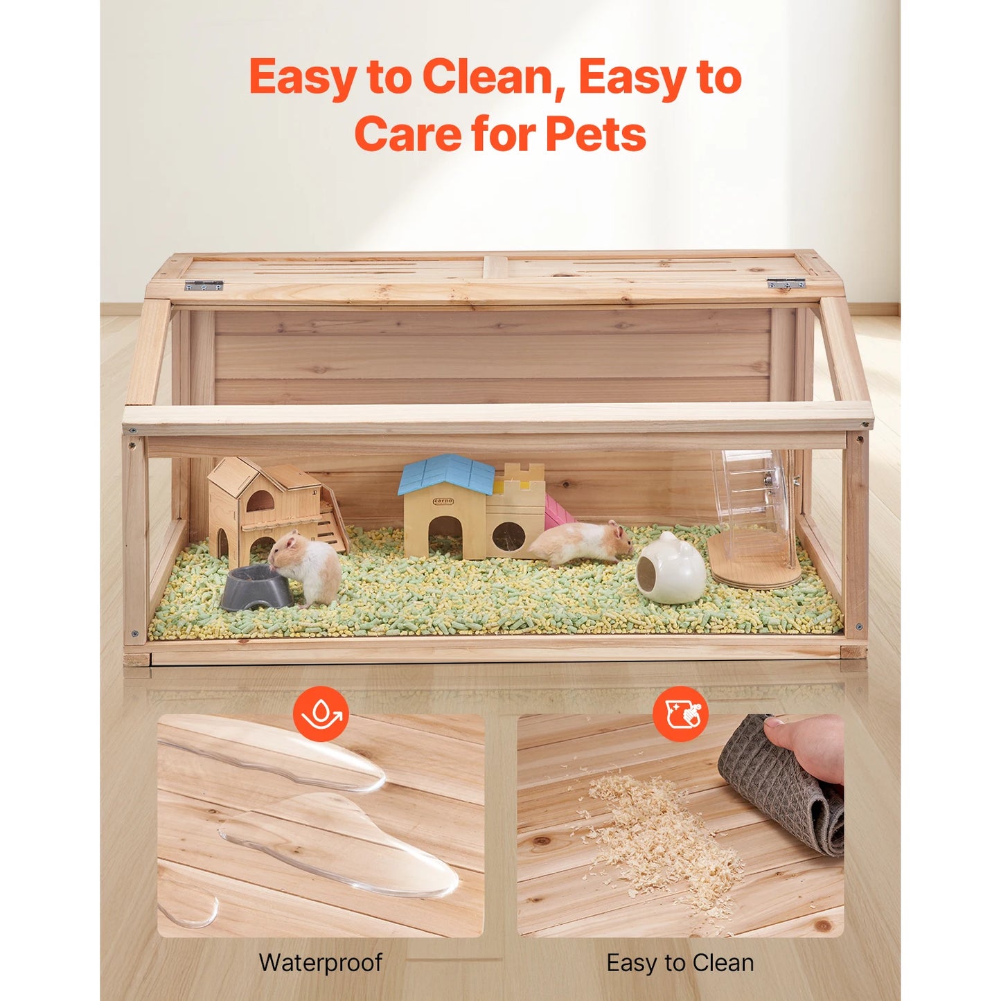 Wooden Gerbil Habitat with Openable Top