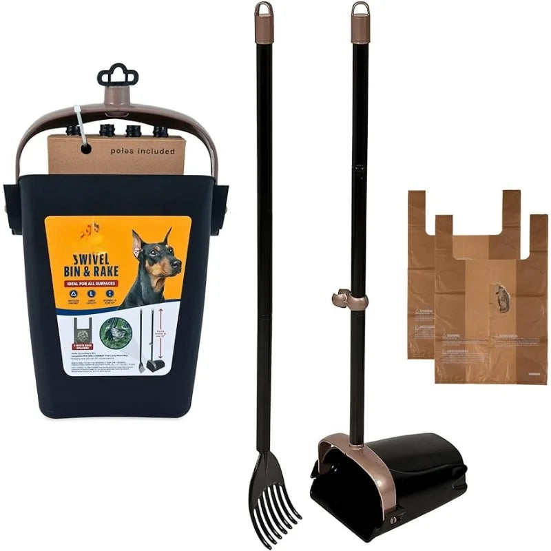 Swivel Bin & Rake Poop Scooper