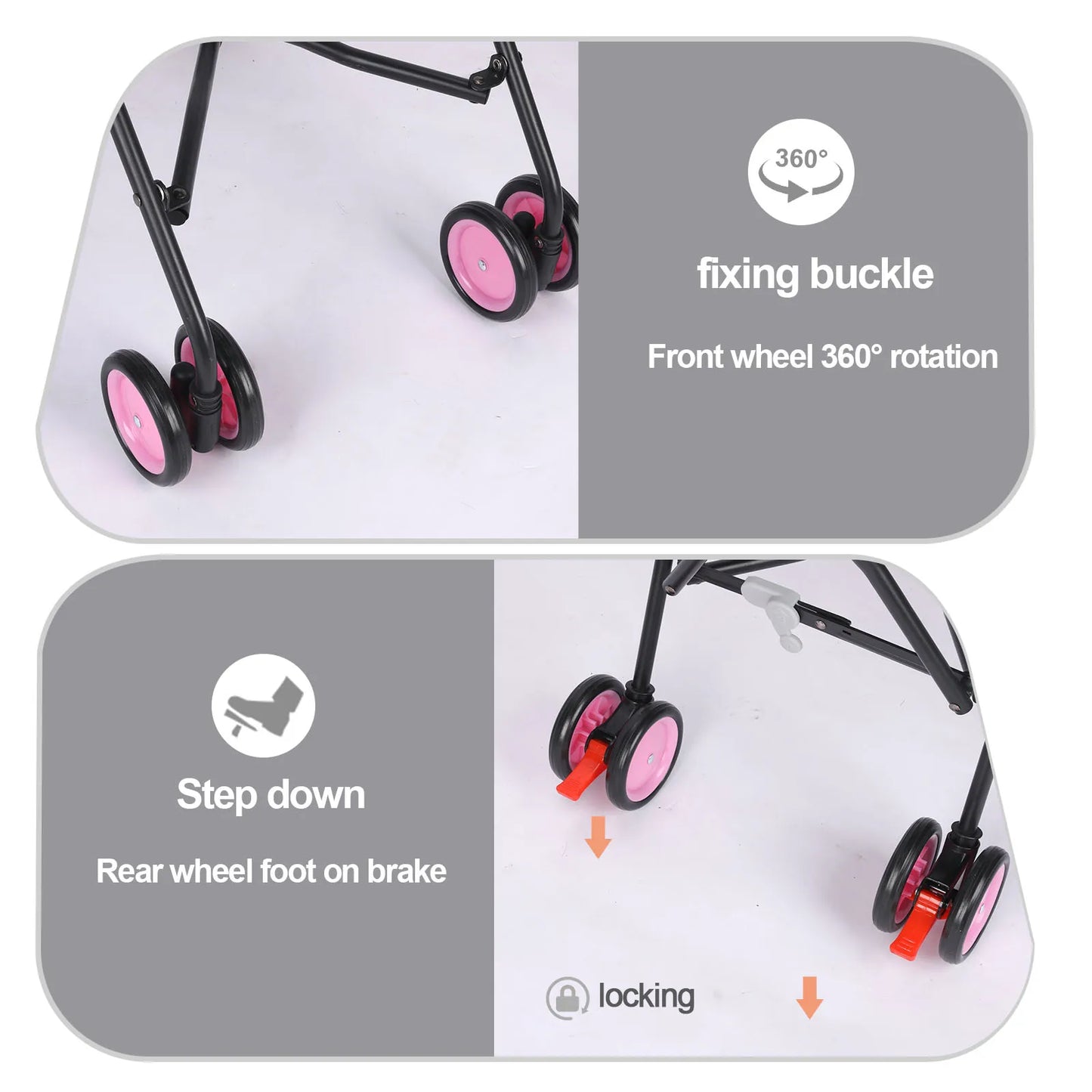 Pet Stroller with Brakes