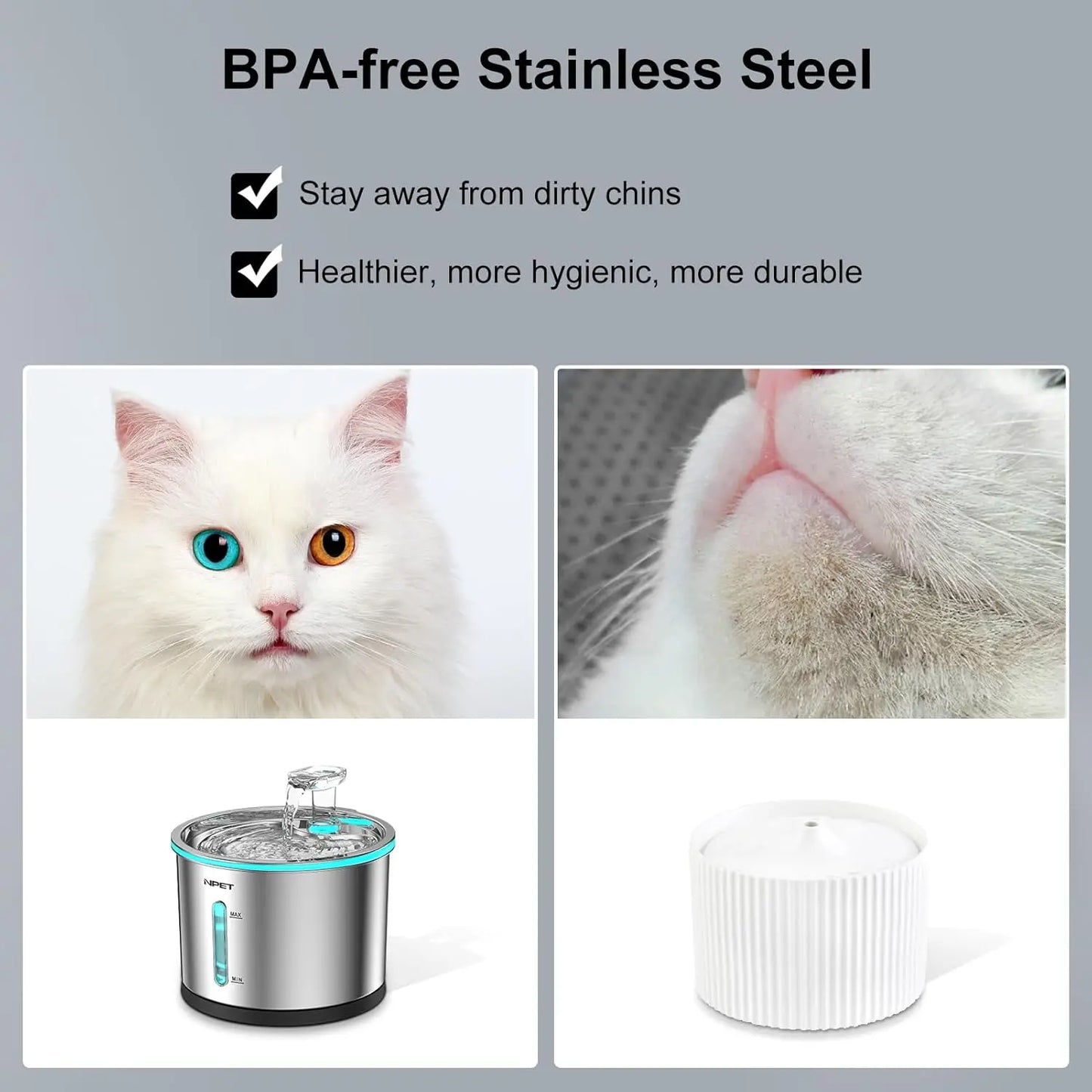 Stainless Steel Cat Water Fountain