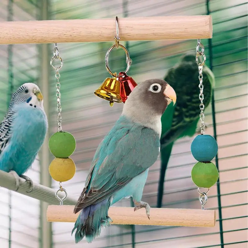 Pet Bird Swing Perch, Bell-Attached
