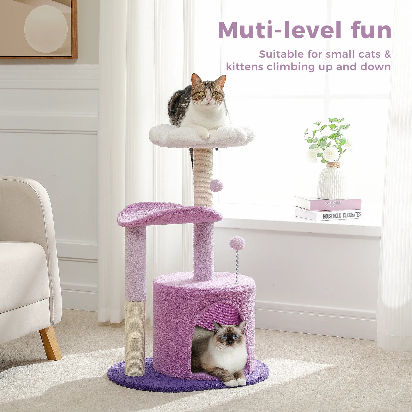 Flower Cat Tree with Sisal Scratching Post
