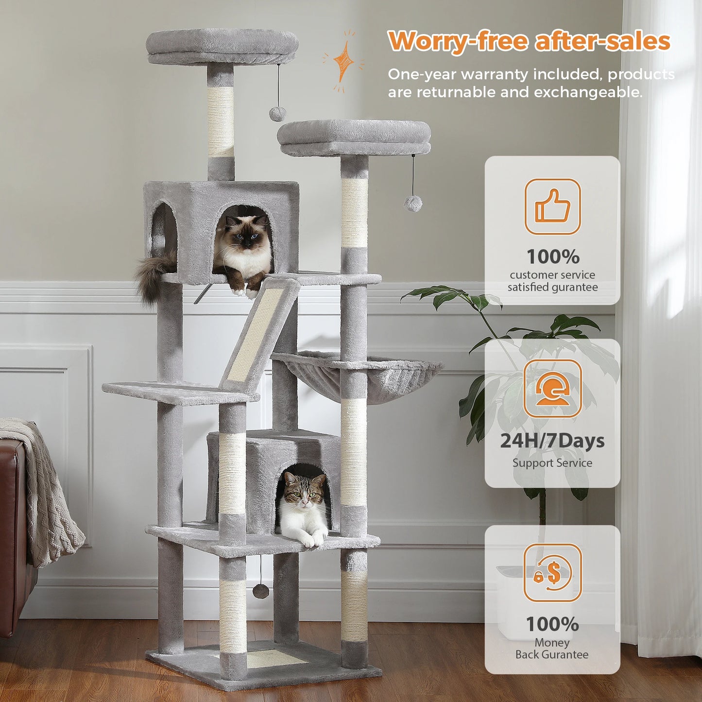Multi-Level Plush Condo With Scratching Posts