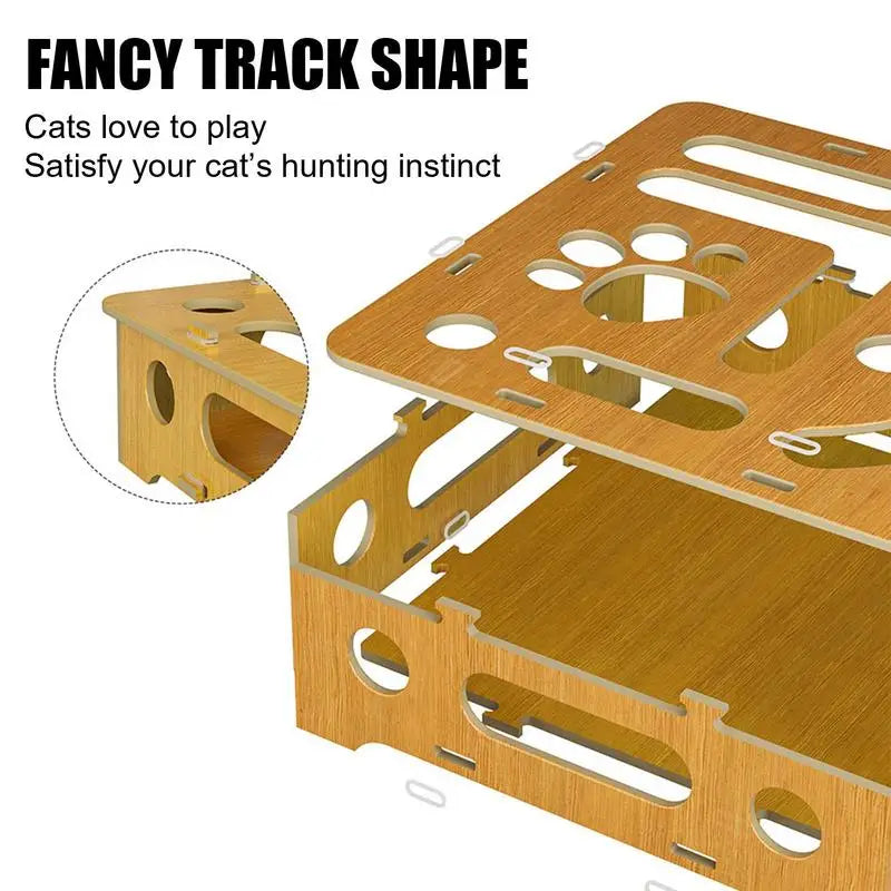 Wooden Box Puzzle Toy With Feather & Balls