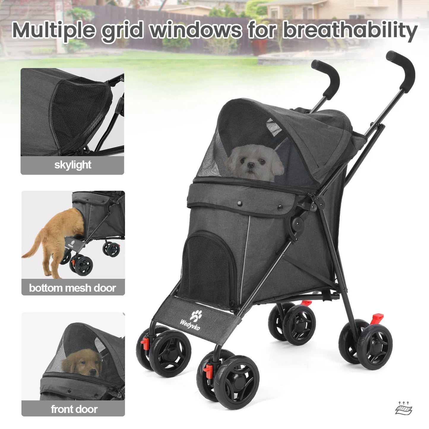 Pet Stroller with Brakes