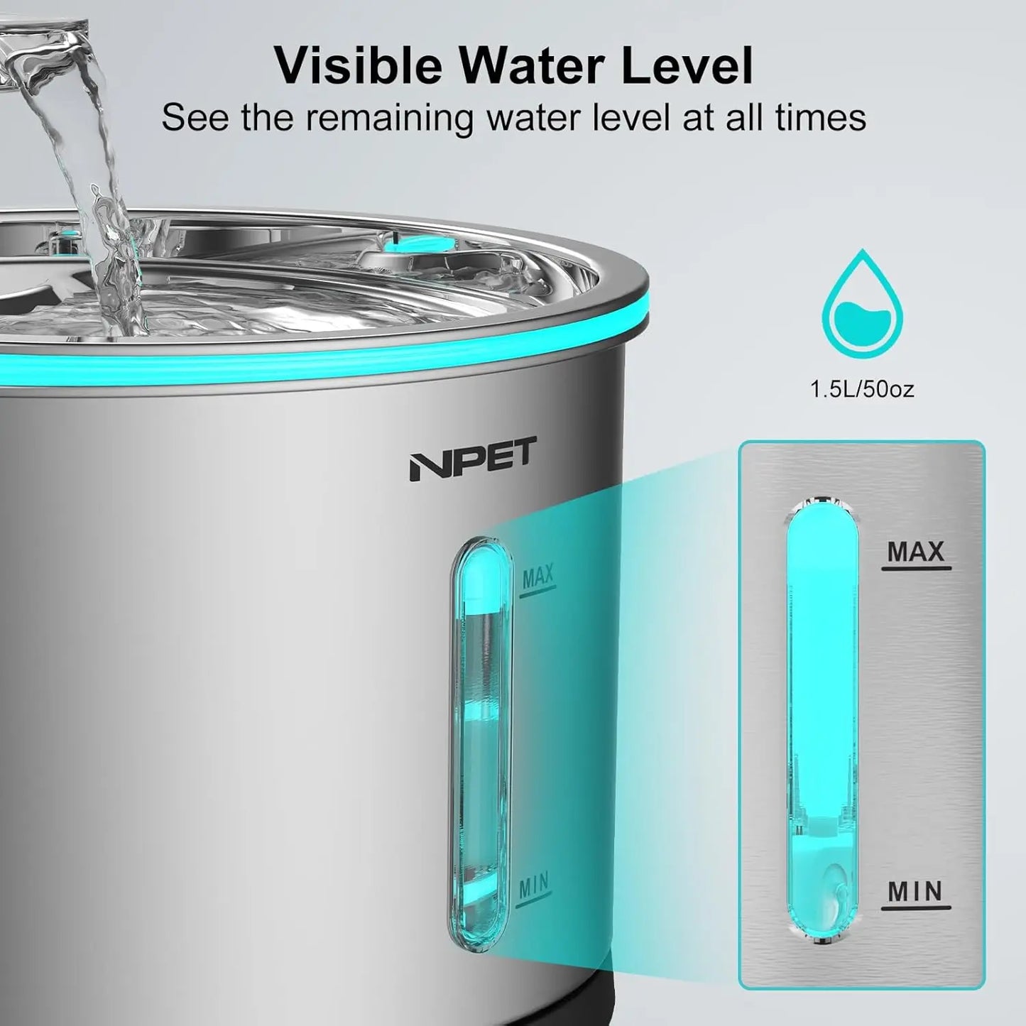 Stainless Steel Cat Water Fountain