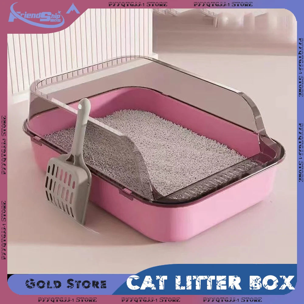 Semi-Closed Cat Litter Box
