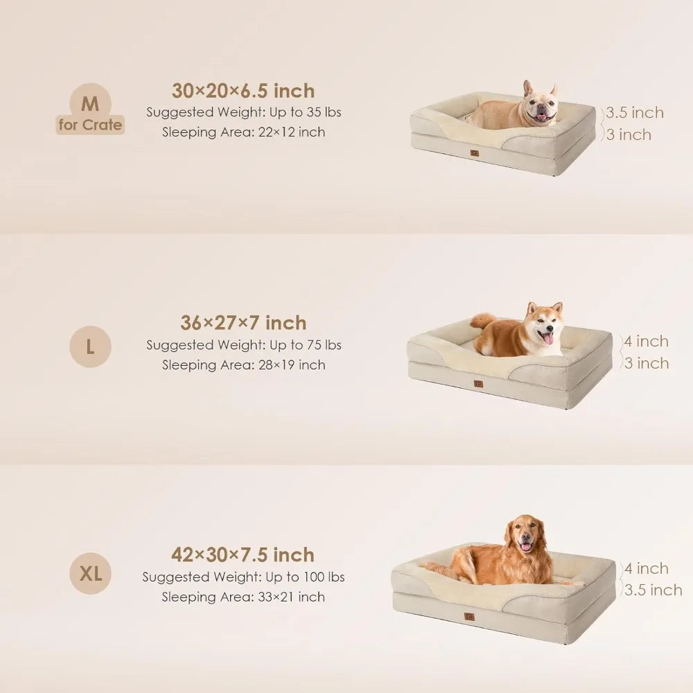 Memory Foam Orthopedic Dog Sofa with Sides