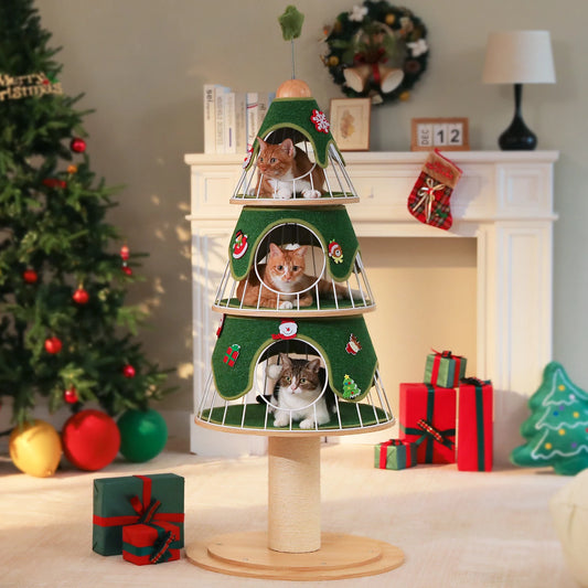 Christmas Cat Tree With Sisal Scratching Post