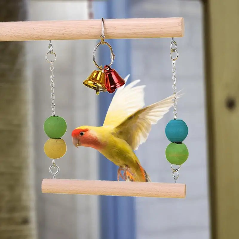Pet Bird Swing Perch, Bell-Attached