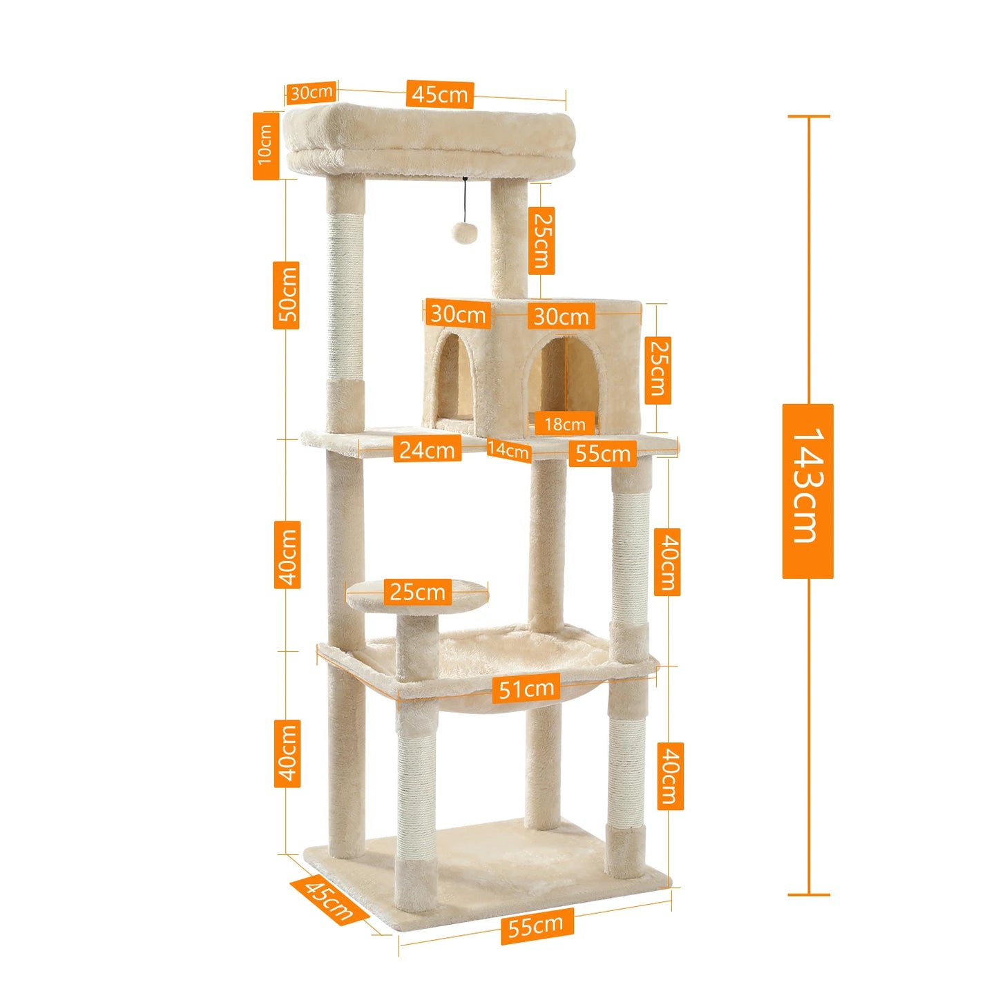 Multi-Level Tower With Sisal Scratching Posts