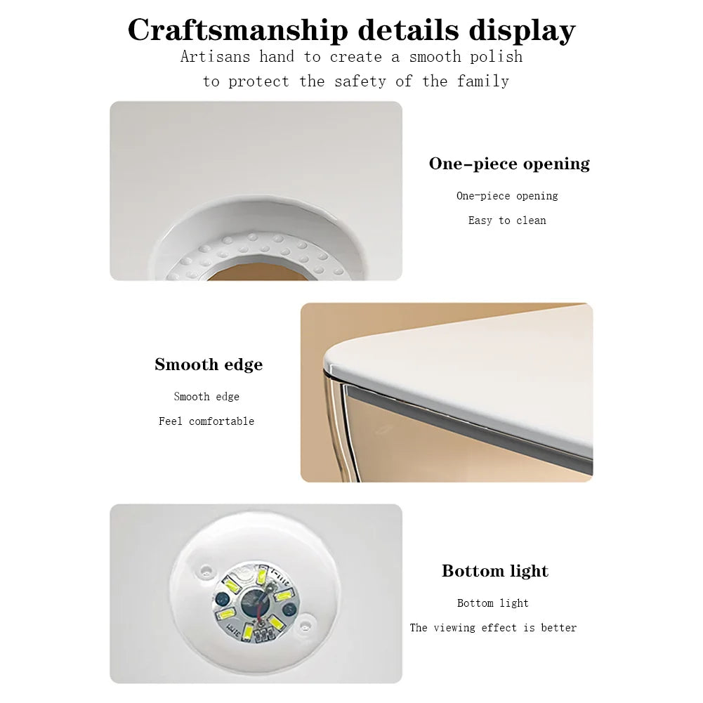 Betta Fish Tank Aquarium Starter Kit Mini Desktop Rectangular Fish Tank With Top Feeding Hole & Bottom Light Tabletop Decoration