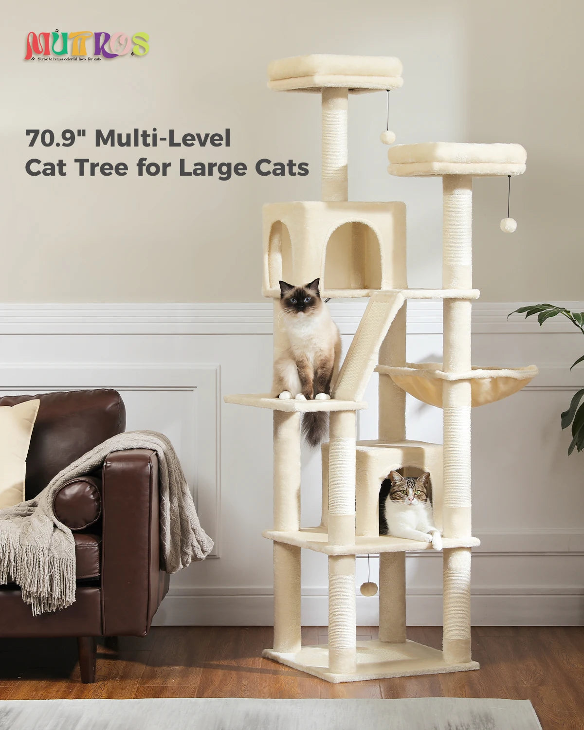 Multi-Level Plush Condo With Scratching Posts